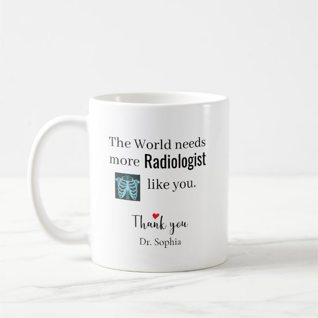 Thank You Radiologist Custom Name Coffee Mug (Left)