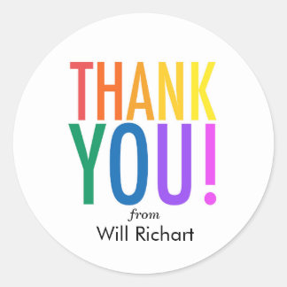 Thank you Rainbow order stickers custom gift tags