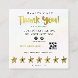 *~* Thank you Rainbow QR Punch Loyalty Card