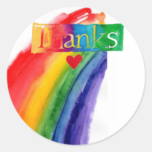 thank you rainbow sticker