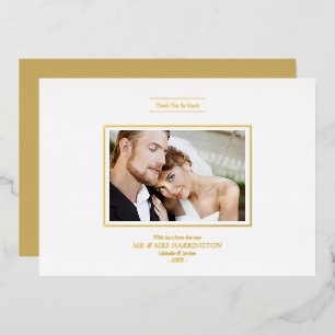 Thank You Real Golden Chic Newlyweds Photo Wedding