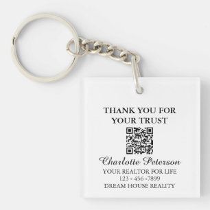Thank You Realtor Keychain with QR Code