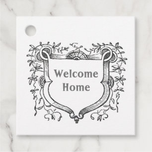 Thank You Realty Business Vintage Shield Welcome Favour Tags