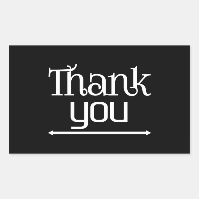 Thank you  rectangular sticker (Front)