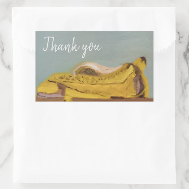 Thank you rectangular sticker (Bag)