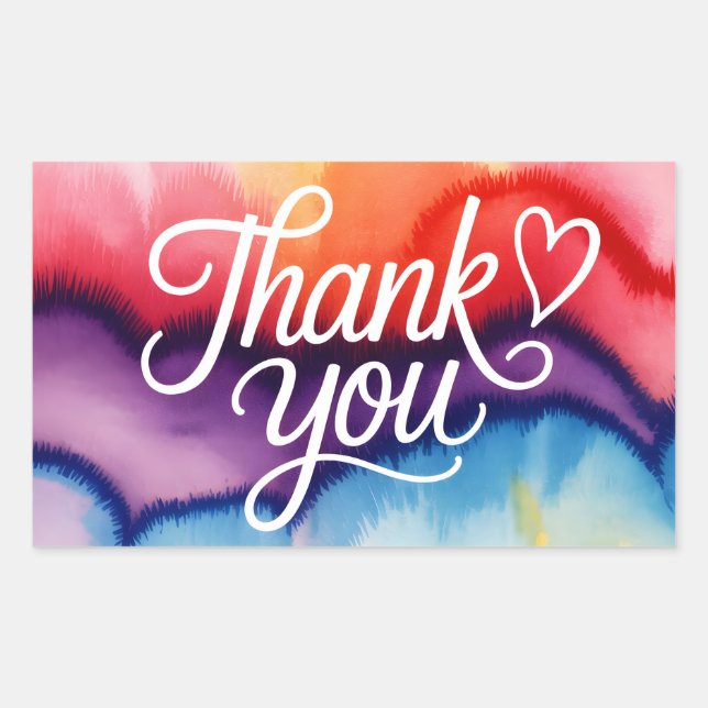 Thank You Rectangular Sticker (Front)