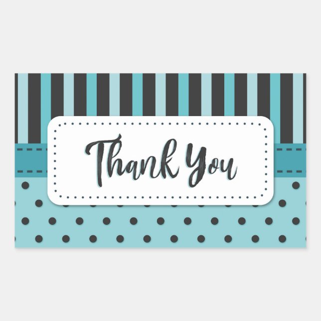 Thank You Rectangular Sticker (Front)
