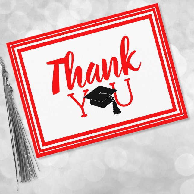 Thank You Red and White School Colours Postcard (Creator Uploaded)