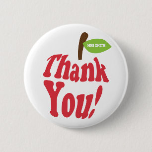 Thank You Red Apple For Teacher Appreciation 6 Cm Round Badge