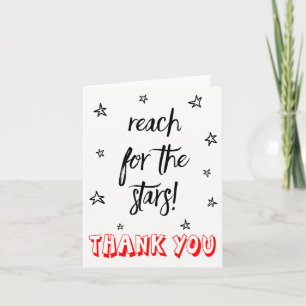 Thank You Red Black & White Stars Wedding Dreams Card