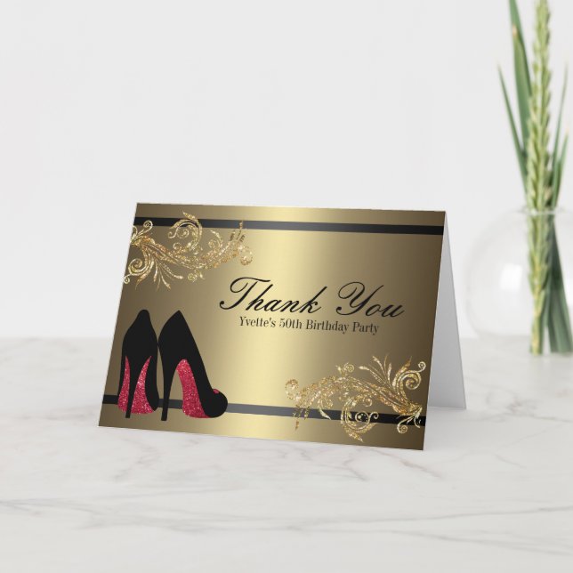 Thank You Red Dancing Shoes - 50th Birthday (Front)
