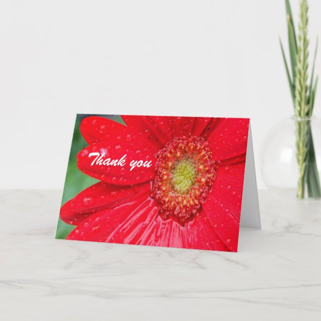 Thank You Red Flower Card (Front)