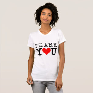Thank You Red Heart Funny White T-Shirt
