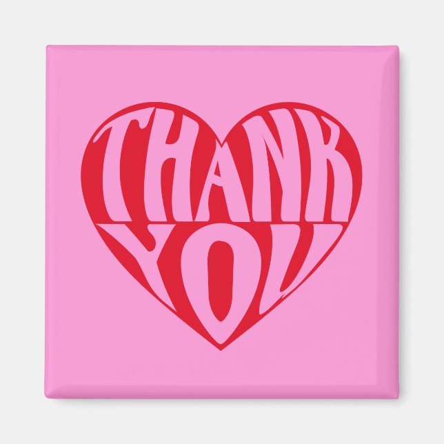 Thank you red heart magnet (Front)