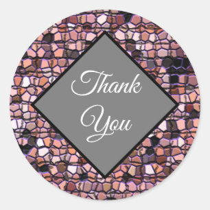 Thank You Red Mosaic Tile Pattern Appreciation Classic Round Sticker