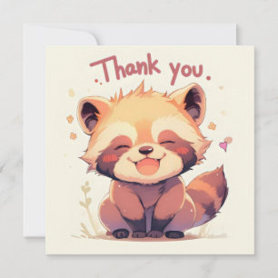 Thank You Red Panda Anime Holiday Card