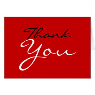 Thank You Red White Black Colour Greeting Card