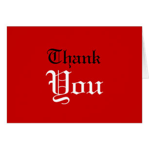 Thank You Red White Black Colour Greeting Card