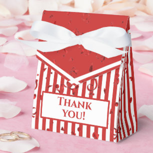 Thank You - Red/White Simple Stripes Pattern Favour Box