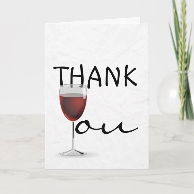 Thank You Red Wine  Card (Front)
