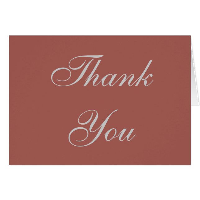 Thank You Redwood Grey Colour Greeting Card (Front Horizontal)