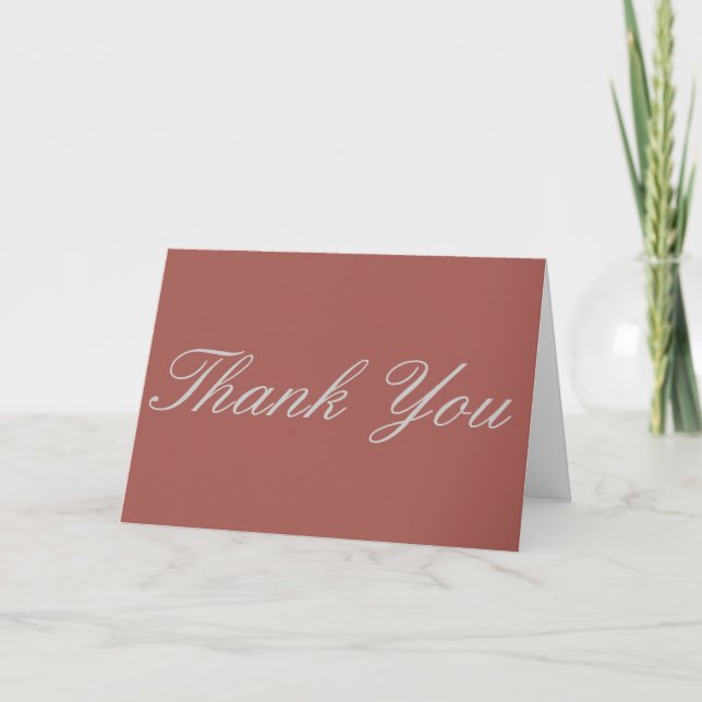 Thank You Redwood Grey Colour Greeting Card (Front)