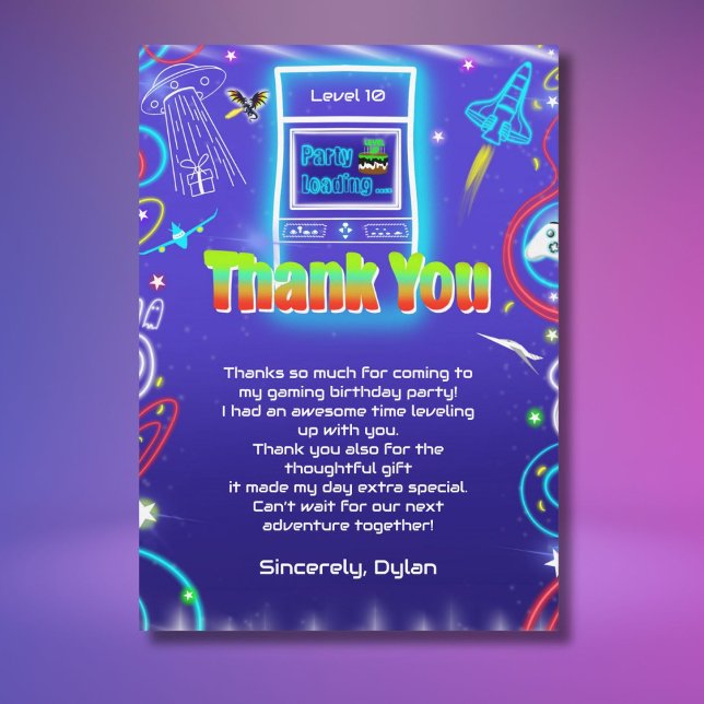 Thank You Retro Arcade Power Up Gaming Birthday (Creator Uploaded)