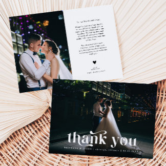 Thank You Retro Text Wedding Card