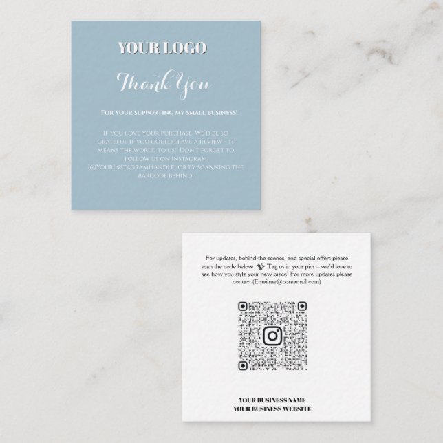 Thank You & Review card for for small Business  (Front/Back)