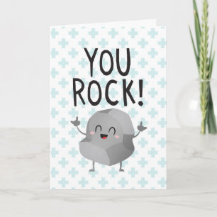 Thank you rock funny kawaii thanks care worker card