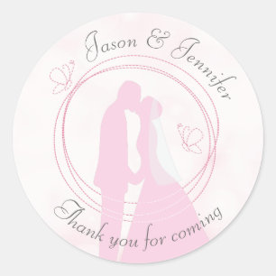 Thank you Romantic Dreamy Pink Wedding Stickers