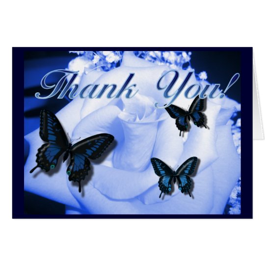 Thank You Rose & Butterflies Card