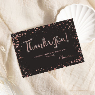 Thank You Rose gold Confetti, Elegant Enclosure Card