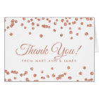 "Thank you" Rose Gold Faux Glitter Confetti White
