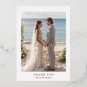 "Thank You" Rose-Gold-Foil, Minimal, Luxury, 