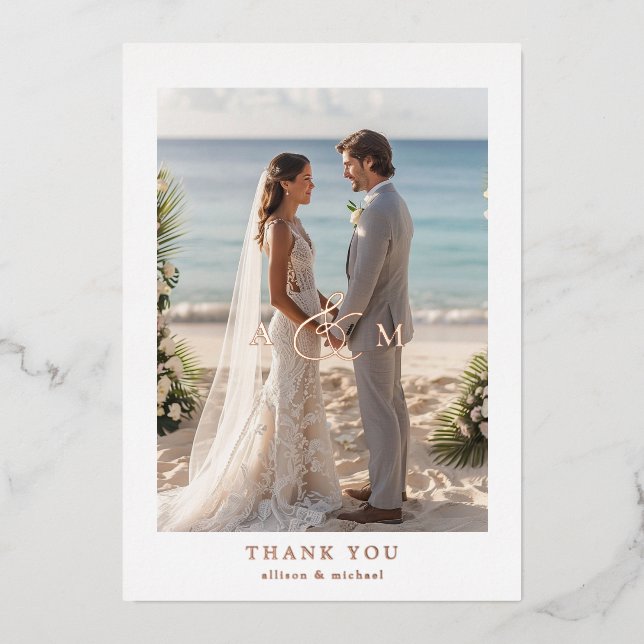 "Thank You" Rose-Gold-Foil, Minimal, Luxury,  (Front)