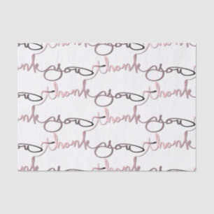 "Thank you" Rose Gold&Grey Gradient Hand-Written Tissue Paper