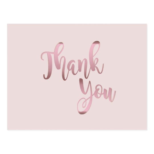 Thank You Rose Gold Pink Glitter Clean Postcard | Zazzle.co.uk