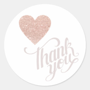 thank you rose_heart love wedding  classic round sticker