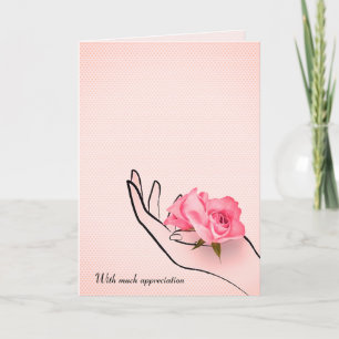 thank you rose in hand card