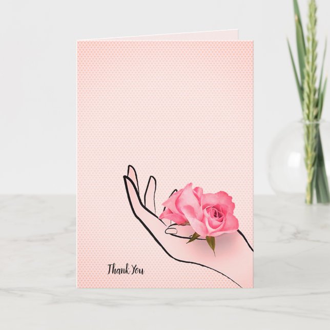 thank you rose in hand card (Front)
