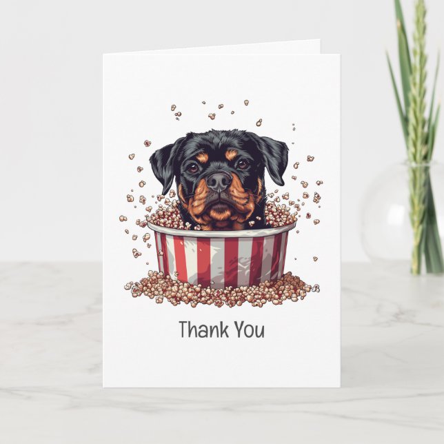 Thank You Rottweiler Dog Movie Popcorn Bucket (Front)
