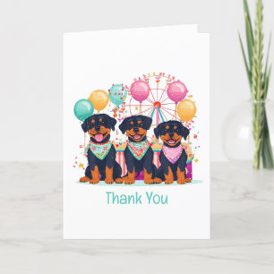 Thank You Rottweiler Dogs At A Carnival  Card