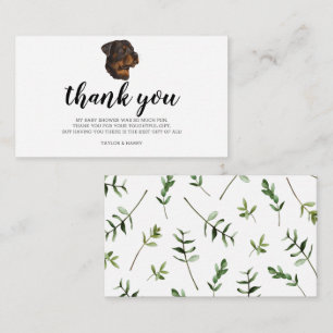 Thank you Rottweiler German Puppy Baby Shower Enclosure Card