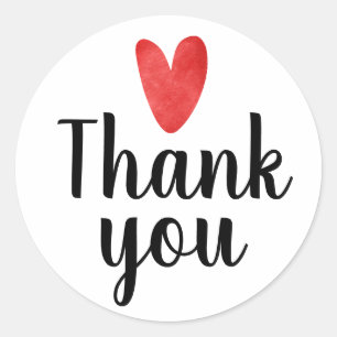 Thank you round business stickers
