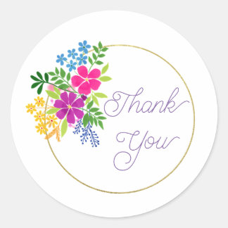 Thank you round sticker