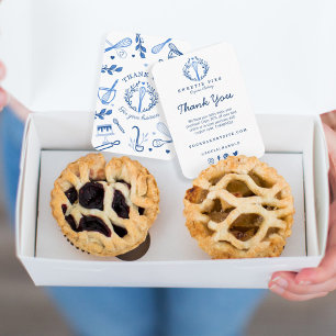 Thank You Royal Blue Baking Utensil Bakery Enclosure Card