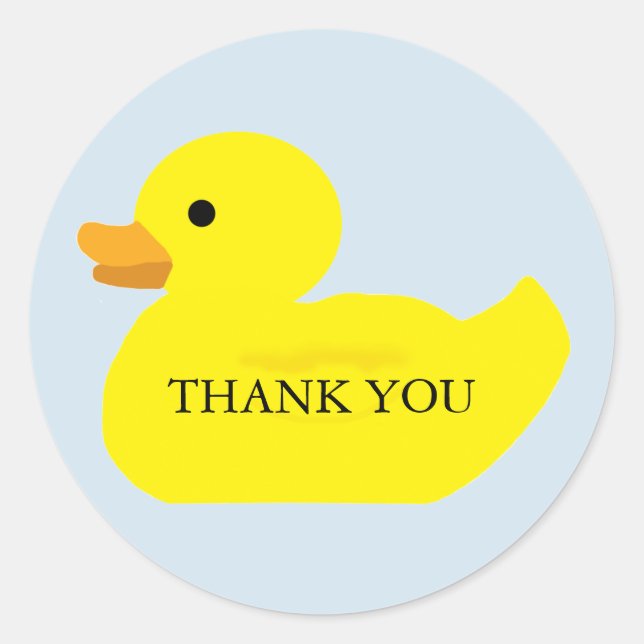 Thank You Rubber Duck Party Baby Shower Stickers (Front)