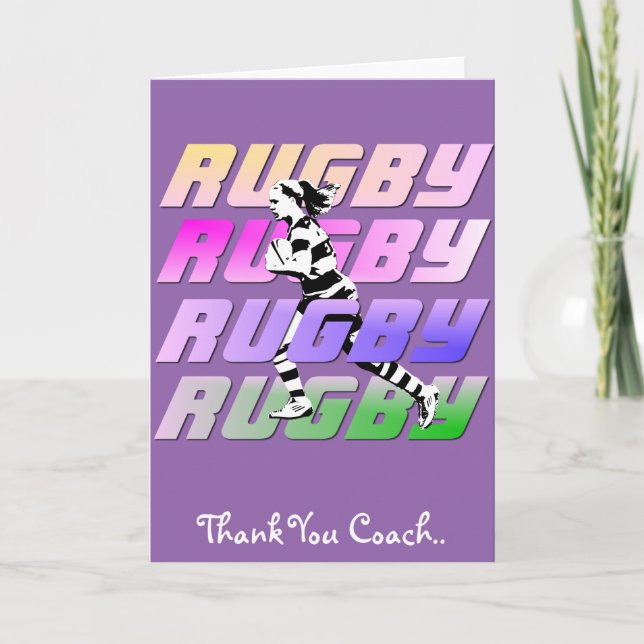 Thank You Rugby Coach greeting card (Front)