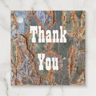Thank You Rustic Tree Bark Abstract Appreciation Favour Tags